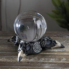 Pacific Giftware Raven Skulls and Crystal Ball Figurine, 5.5-inch Length, Cold Cast Resin, Table Decoration