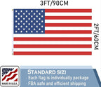 American US Flag 2x3 FT 100% Made in The USA- Heavy Duty Vibrant Colors Double Sided United States Flag with 2 Brass Grommets for Home/Company/Indoor Outdoor Decoration (FMAA Certified)