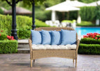 RSH DECOR: Sunbrella Play Square Throw Pillows Set of 2 | 17" x 17" | Water and Fade-Resistant Performance Fabric | Outdoor Pillow Covers with Down-Alternative Inserts | Play Mocha