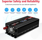 3000 Watt Inverter with LCD Display 12V DC to 110V/120V AC 60HZ Car Power Inverter with 3 AC Outlets & Dual USB Ports for Car RV Truck Camping