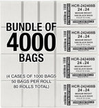 Aluf Plastics High Density Trash Bags, 10 Gallon, 4000 Count, 8 Micron (eq), 24" x 24", Black, for Bathroom, Office, Industrial, Commercial, Janitorial, Municipal, Recycling