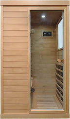Infrared Sauna Indoor, Home Sauna, Low EMF Infrared Sauna,1 Person Infrared Saunas for Home, Canadian Hemlock,Smart Display,Bluetooth,Reading Lamp
