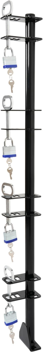 ECOTRIC 4 Place Trimmer Rack Holders for Landscape Truck Trailer Enclosed w/4 Locks Weed Eater Carrier Black Steel Pair