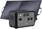 OUKITEL P800 Portable Solar Generator with 100W Solar Panel, 512Wh Solar Power Station with 2x800W AC Outlets (1600W Peak), 500W Fast Charging, Emergency Power Station for Home, Camping & RVs