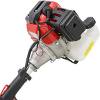 52cc 2-Stroke Multi-Function String Grass Trimmer/Edger/Brush Cutter with 7 Heads and Telescopic Aluminum Shaft, Gasoline-Powered Professional Grade for Yard Maintenance Landscaping Heavy-Duty Use