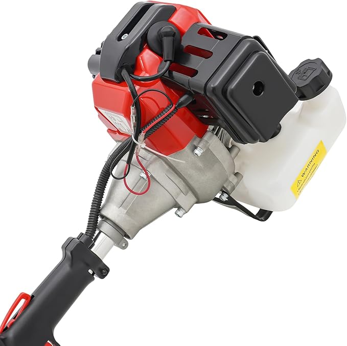 52cc 2-Stroke Multi-Function String Grass Trimmer/Edger/Brush Cutter with 7 Heads and Telescopic Aluminum Shaft, Gasoline-Powered Professional Grade for Yard Maintenance Landscaping Heavy-Duty Use