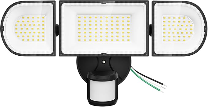150W Motion Sensor Lights Outdoor for Outside, 15000LM LED Flood Lights Outdoor Wired Dusk to Dawn, Exterior Security Floodlight Fixture Waterproof IP65, Outdoor Lighting for House, Garage