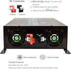 WZRELB 5000W 24V 120V High Frequency LED Display Off Grid DC to AC Converter Power Supply True Pure Sine Wave Solar Power Inverter(Black)