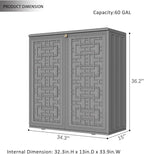 KINYING Outdoor Storage Cabinet Waterproof, Resin 60 Gallon Deck Box for Patio Furniture Cushions, Garden Tools, Pool Tools and Kids’ Toys (Grey with 1 Shelving)