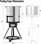 30 Qt Aluminum Turkey Fryer Pot with Stockpot Basket & 50,000 BTU Propane Gas Burner, Outdoor Deep Fryer & Seafood Boil Pot-Outdoor Cooker for Crawfish, Crab, Shrimp and Frying
