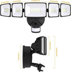 Onforu 5 Heads 55W LED Security Lights Motion Sensor Outdoor, 360° Wide Angle Wide Illumination, 5000LM Flood Light, 6500K, IP65 Waterproof, Hardwired Wall Light for Garage, Yard, Porch, Entryway