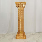 Efavormart 4 Pack | Gold Crafted Venetian Inspired Pedestal Stand | Plant Pillar - 40" Tall PVC