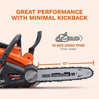 Redback Battery Powered Chainsaw Reliable 40V Cordless Chainsaw with 10m/s Chain Speed Gas Chainsaw Alternative Modern Lawn Care Equipment for Felling and Bucking with 2.0AH Battery Charger