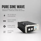 Energizer 1500 Watt 12V Pure Sine Inverter Dual AC Outlets & USB, Installation Kit Included, Automotive Power for Power Tools, Camping & Car Accessories - ETL Approved Under UL STD 458
