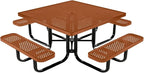 COATEDOUTDOORFURNITURE Heavy-Duty Portable Outdoor Kids Table with Umbrella Hole, Punched Steel Kids Picnic Table, Commercial-Grade, Made in America (46 in, Square, Childrens, Textured Copper)