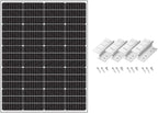 Newpowa 10BB Cell 200W Monocrystalline 200 Watt 12V Solar Panel and a Set of Z Brackets High Efficiency Mono Module RV Marine Boat Off Grid