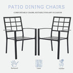Outdoor Dining Chairs Set of 4, Aluminum Frame Stackable Patio Dining Chairs with Armrest, Wrought Iron Patio Bistro Chairs for Lawn, Backyard, Garden, Porch
