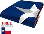 Texas Flag 3x5 ft with Embroidered Star | Tough Long Lasting Nylon | Built for Outdoor Use | UV Resistant | ZigZag Stitching on Fly End for Extra Durability