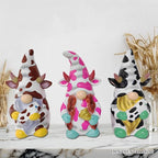 Spring & Summer-Themed Garden Statues – Adorable Outdoor Decor for Lawn, Patio & Porch (Cow Gnome Trio Mini Statue Set of Three, 5" Miniature Figurine and Unique Farm Resin Garden Statue)
