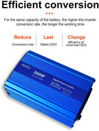 500W Pure Sine Wave Inverter Digital Power Inverter DC 12V to AC 110V, Peak Power1000W, with 2.4A Dual USB+2AC Ports Car Charger Adapter and Cigarette Lighter Plug for RV, Vehicles