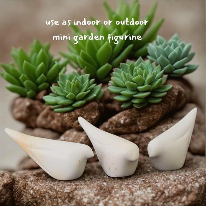 Bird Statue, Home Decor Accents, Collectible Figurines, Garden Sculptures, Accessories for Desk, Vanity, Animal Figurine for Indoor Outdoor, Miniature Gardens, Bird Decor Theme (2)
