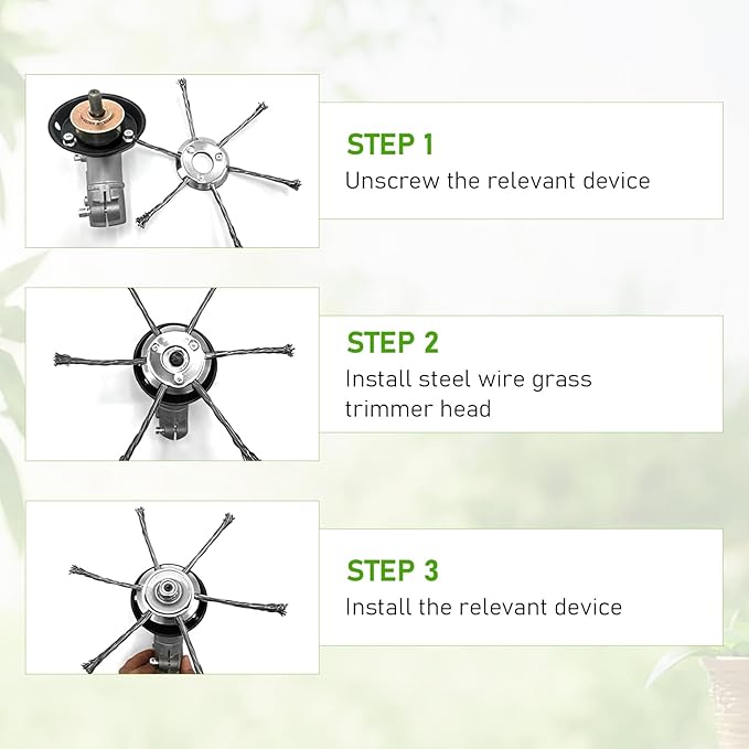 Steel Wire Grass Trimmer Head, 2025 New String Trimmer Replacement Head for Electric Battery Powered Cordless String Trimmer,6 Inch Wired Trimmer Blade for Lawn Mower Tray（6 Blade+3 Blade）