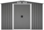 8x10 FT Outdoor Storage Shed, Metal Steel Utility Tool Shed Storage House with Double Lockable Doors & Air Vent for Backyard Garden Patio Lawn Gray