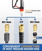 TOOLCY Foam Cannon Kit with Pressure Washer Gun 5000 PSI, 5 Nozzle Tips, 1/4" Quick Connector, 1L Bottle, Quick Release, Industrial Grade