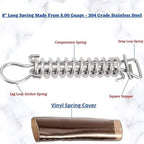 Wood Grip 10 Pack Swimming Pool Cover Stainless Steel Spring with Stopper D Ring and Protective Vinyl Spring Cover - for Winter Safety Pool Covers (10)