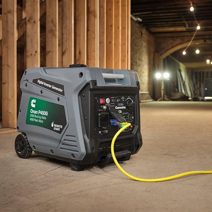 Cummins Onan P4500I Portable Inverter Generator, Power Inverter Dual 5V USB Ports for Mobile Charging, Gas Powered for Backup Home Use, RV & Camping - 7.3 HP 224cc OHV 4-Stroke Engine W/Remote Start