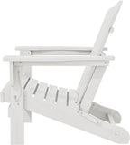 KINGYES Folding Adirondack Chair Set of 8, HDPE All-Weather Folding Adirondack Chair, White