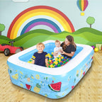 Kiddie Pool, 72"×58"×22" Inflatable Pool with Inflatable Soft Floor, Cool Summer Swimming Pool for Kids and Family, Blow Up Pool for Backyard, Garden, Indoor, or Outdoor