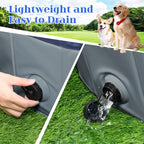 Foldable Dog Bath Swimming Pool 71'' Plastic Kiddie Pool Professional Tub Collapsible Grooming Bathtub for Pets Kids Baby and Toddler, 71 x 12 Inches Gray