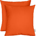 RSH DECOR: Sunbrella Square Throw Pillows Set of 2 | 17" x 17" | Water and Fade-Resistant Performance Fabric | Outdoor Pillow Covers with Down-Alternative Inserts | Canvas Melon