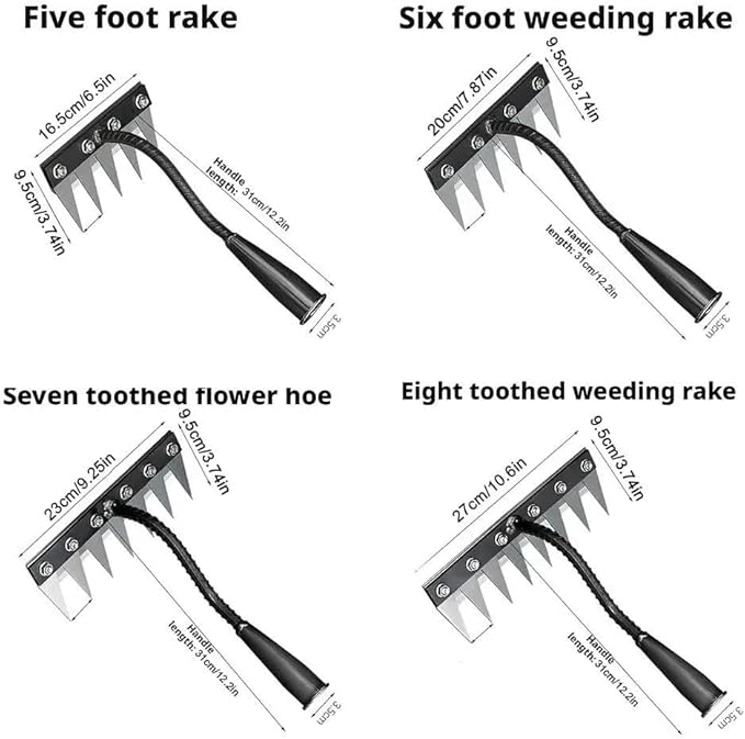 Gardenia Iron Weeding Rake, 2025 Gardenia Iron Weeding rake, Ironrake The Heavy-Duty Irons Weedings Rakes,Irons Rakes for Gardening and Weedings (5 Teeth) (8 Teeth)