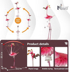 Natelf Flamingo Metal Yard Art Garden Sculpture Flamingo Outdoor Decorations Large Garden Statues for Yard Patio, Porch, Home for Women, Mom, Grandma