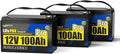 Wattcycle 12V 100Ah LiFePO4 Lithium Battery, BCI Group 31,Deep Cycle Up to 15000 Cycles, 100A BMS, Low Temperature Protection, 10 Years Lifespan, Perfect for RV/Home Energy Storage 3 Packs