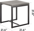 Wicker Outdoor Patio Furniture Set - 6 Piece Patio Conversation Set with 2 Swivel Rocker Chairs,2 Rattan Ottoman,1 Couch and 1 Metal Side Table for Outside Porch Deck Backyard(Light Grey/Sky Blue)