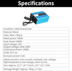 Keenso Power Inverter 500W DC 12V to AC 220V-240V Peak 600W Car Converter Dual USB Charger Adapter Vehicle Inverter Popular