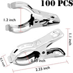 BESTEEL Upgraded 100 PCS Garden Clips, Greenhouse Clamps 100% Stainless Steel Heavy Duty Greenhuose Clips for Netting - Strong Grip to Hold Down Shade Cloth or Plant Cover on Garden Greenhouse Hoops