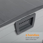 VINGLI 75 Gallon Outdoor Storage Box, Lockable Plastic Storage Containers with Lid, Patio Deck Box Furniture for Garden, Pool, Balcony, Yard (Grey)