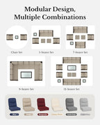 HILLGA Luxury Patio Furniture Set with 6-inch Thick Cushion, Outdoor High Back Swivel Rocker Patio Chairs, 6PCS Wicker Conversation Set for Deck Yard and Poolside, Dark Grey (V2)