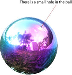 Kesywale Rainbow Gazing Globe Mirror Balls for Garden Home Stainless Steel Shiny Hollow Sphere Sparkling Outdoor Ornament (6 Inch)