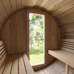 Sauna Barrel, Ergo-Series Backyard Sauna Barrel (Sauna Heater & Sauna Stones Included) (Model E7)