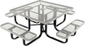 COATEDOUTDOORFURNITURE Heavy-Duty Portable Outdoor Kids Table with Umbrella Hole, Expanded Metal Kids Picnic Table, Commercial-Grade, Made in America (46 in, Square, Childrens, Gray)