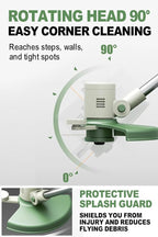 Cordless String Trimmer, Foldable Design with Adjustable Handle Trimmer Lawn, Weed Wacker with 2 x Batteries, Safe Reliable Edger Lawn Tool, Electric Weed Eater, White Green