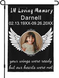 Custom Memorial Flag Personalized Garden Flag for Cemetery in Loving Memory with Photo Name Date Memory Garden Flags For Loss of Loved One Lawn Outdoor Double Sided Yard Flags (Memorial Funeral Flags 2, 12x18(in))