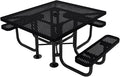 COATEDOUTDOORFURNITURE Coated Outdoor Furniture Heavy-Duty Portable ADA-Compliant Outdoor Picnic Table with Umbrella Hole, Punched Steel Patio Dining Furniture Made in America (46" Square Top, Black)