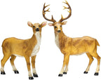 JHVYF Adorable Resin Deer Statue Decor for Garden Yard Buck & Doe Lying Outdoor Sculptures for Home Decor 319-322