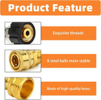 GASHER Pressure Washer Quick Connect Kit, M22 to 3/8" Quick Connect, 3/4" to Quick Release, M22 14mm Quick Connect Swivel Fittings